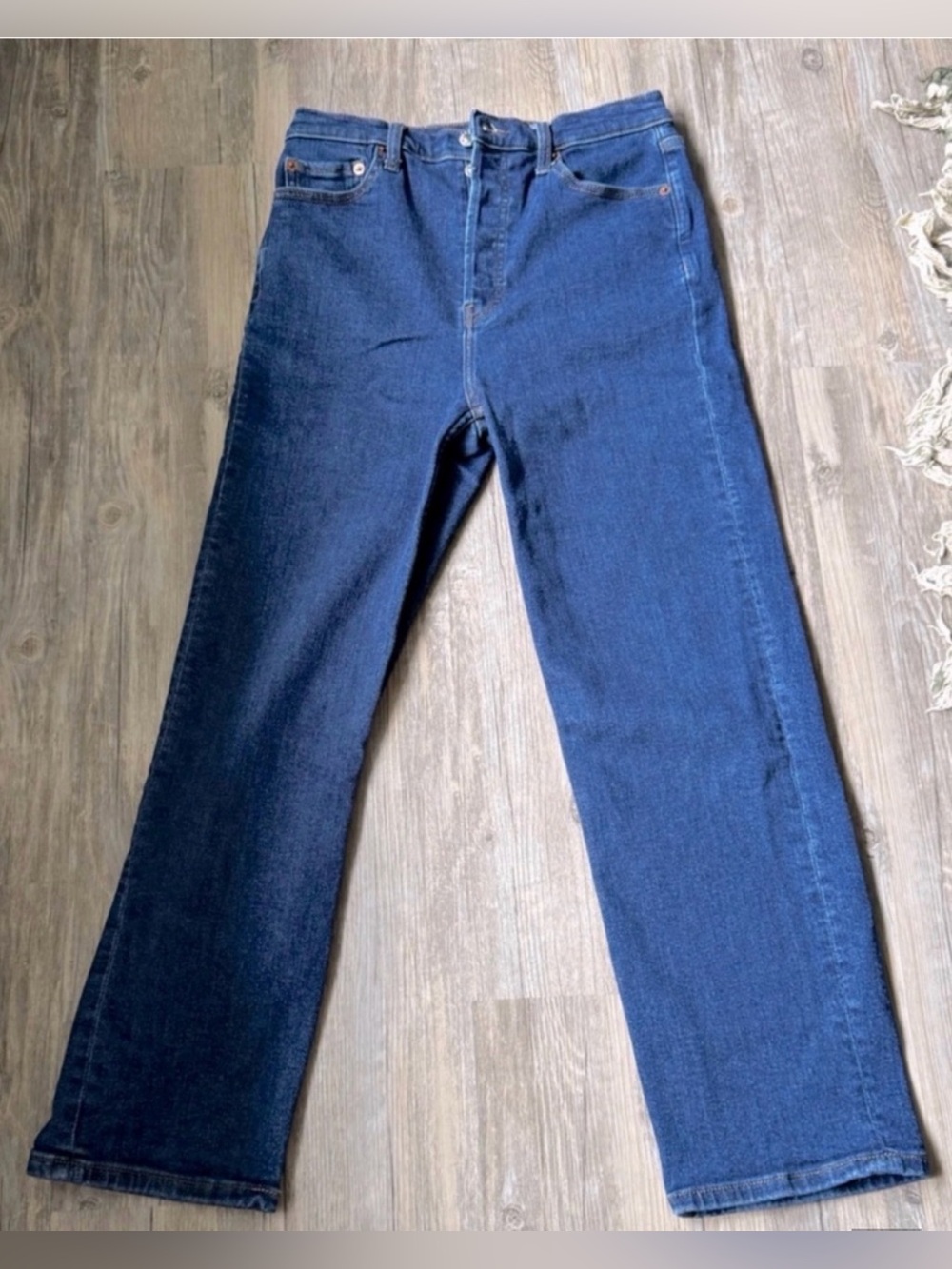 Re/Done Straight Leg Jeans in Colour “Rigid Like” Size 27